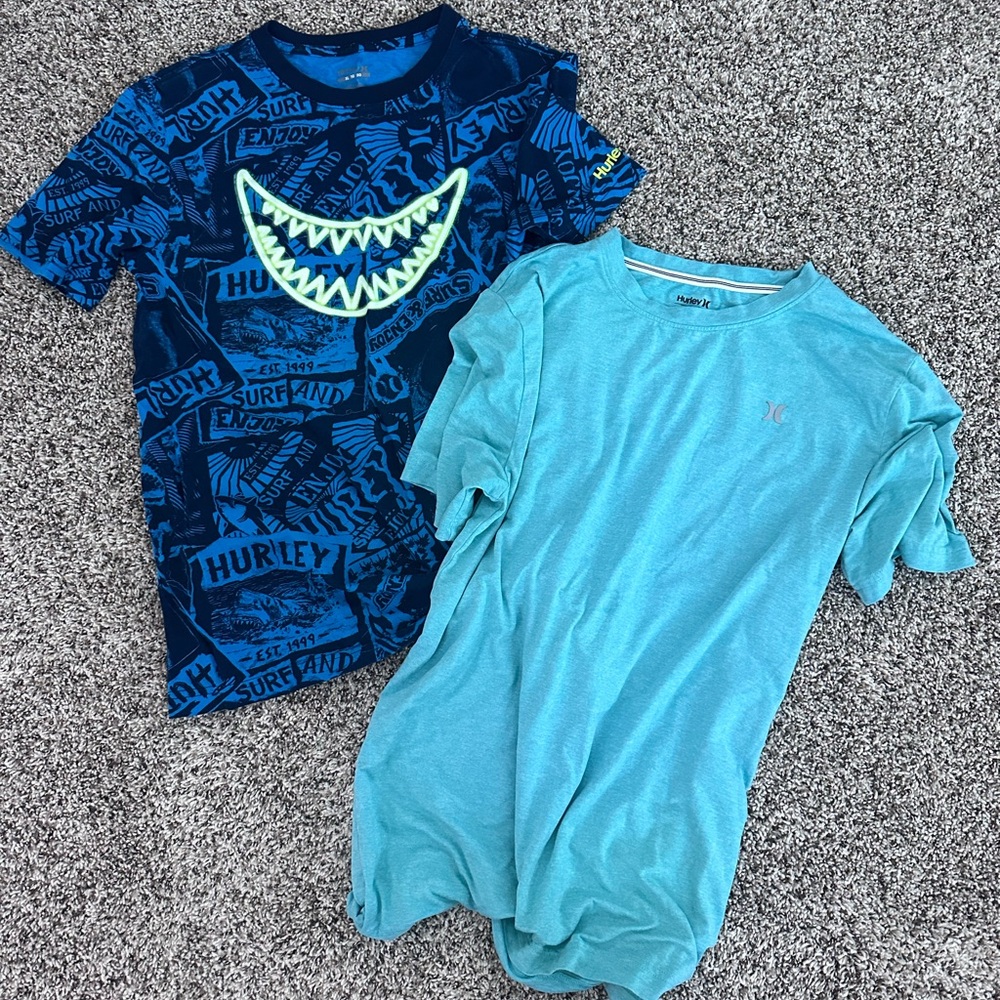 Hurley Kids Navy and Light Blue Tee Set